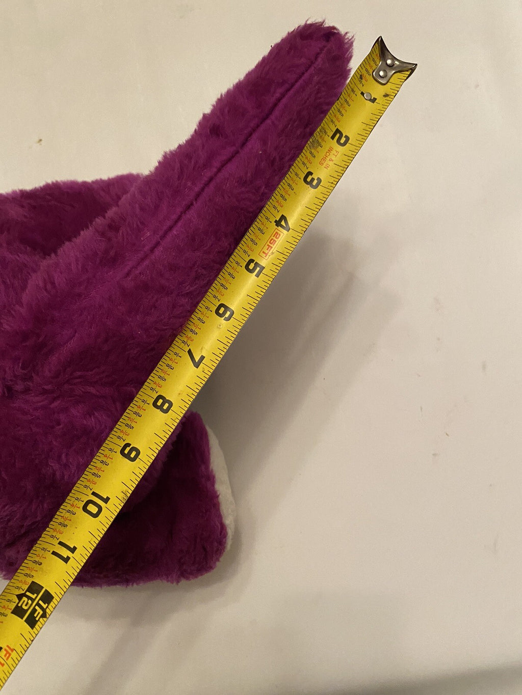 Early Unbranded Barney 15” Plush White Mouth & Soles Orange Toes RARE