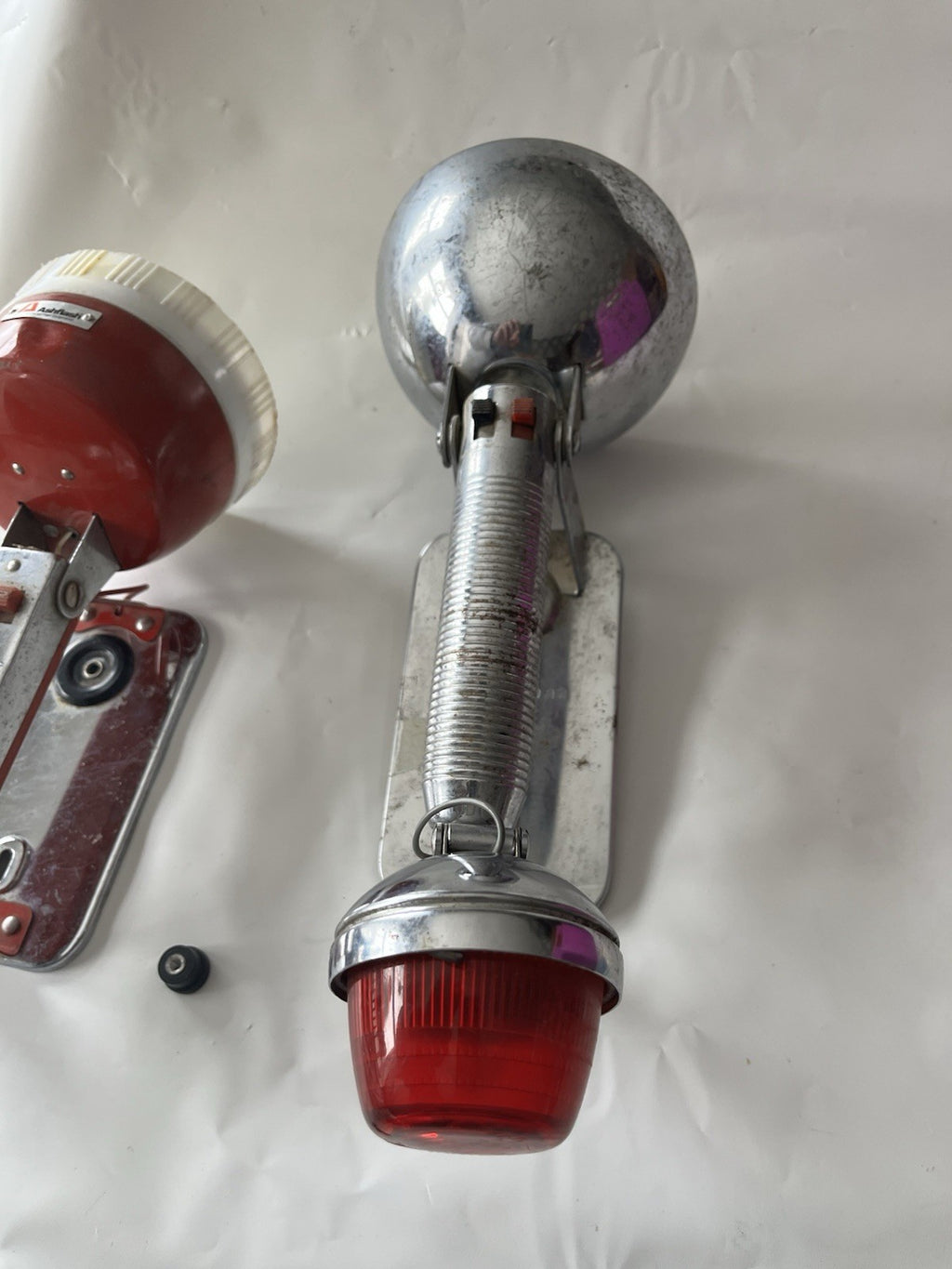 2-Vintage Retro Silver Ray-O-Vac Sportsman Lantern Light/ Ashcroft Red Lantern