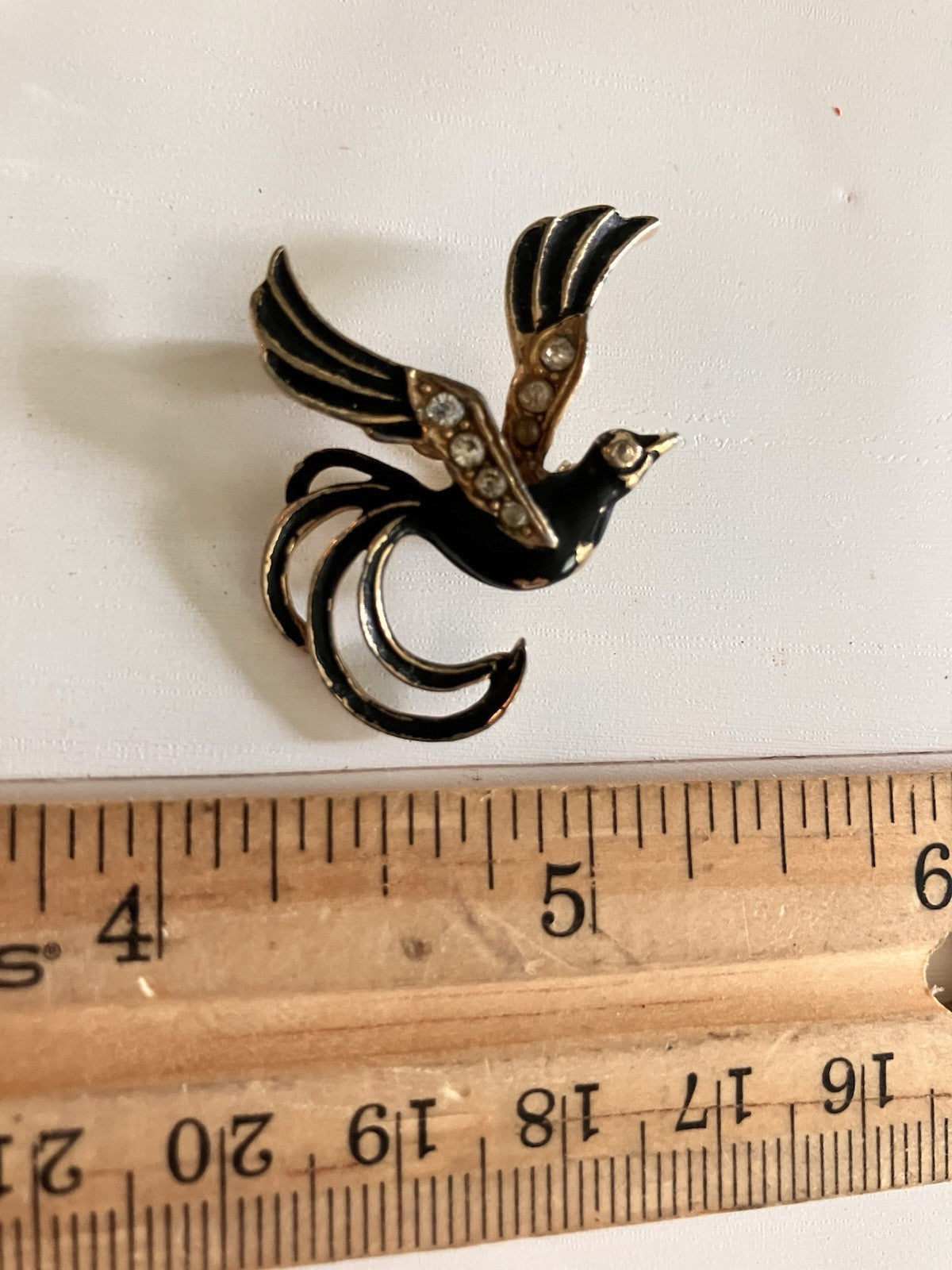 Vintage Enamel & Rhinestone Brooches- Bird of Paradise/ Infinity.