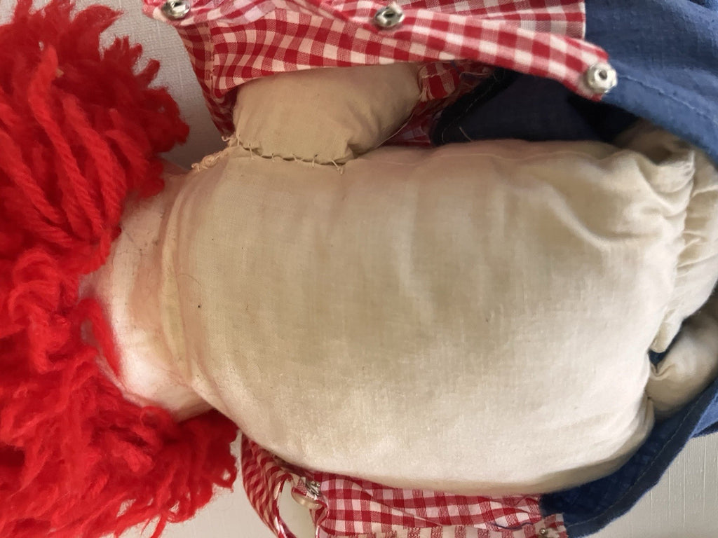 Vintage Raggedy Ann And Andy 25” Tall Dolls; Handmade Stuffed, Folk