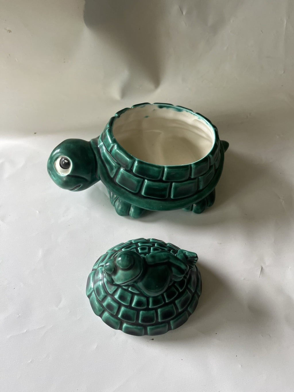 Vintage Turtle And Frog Ceramic Trinket Box; EVC