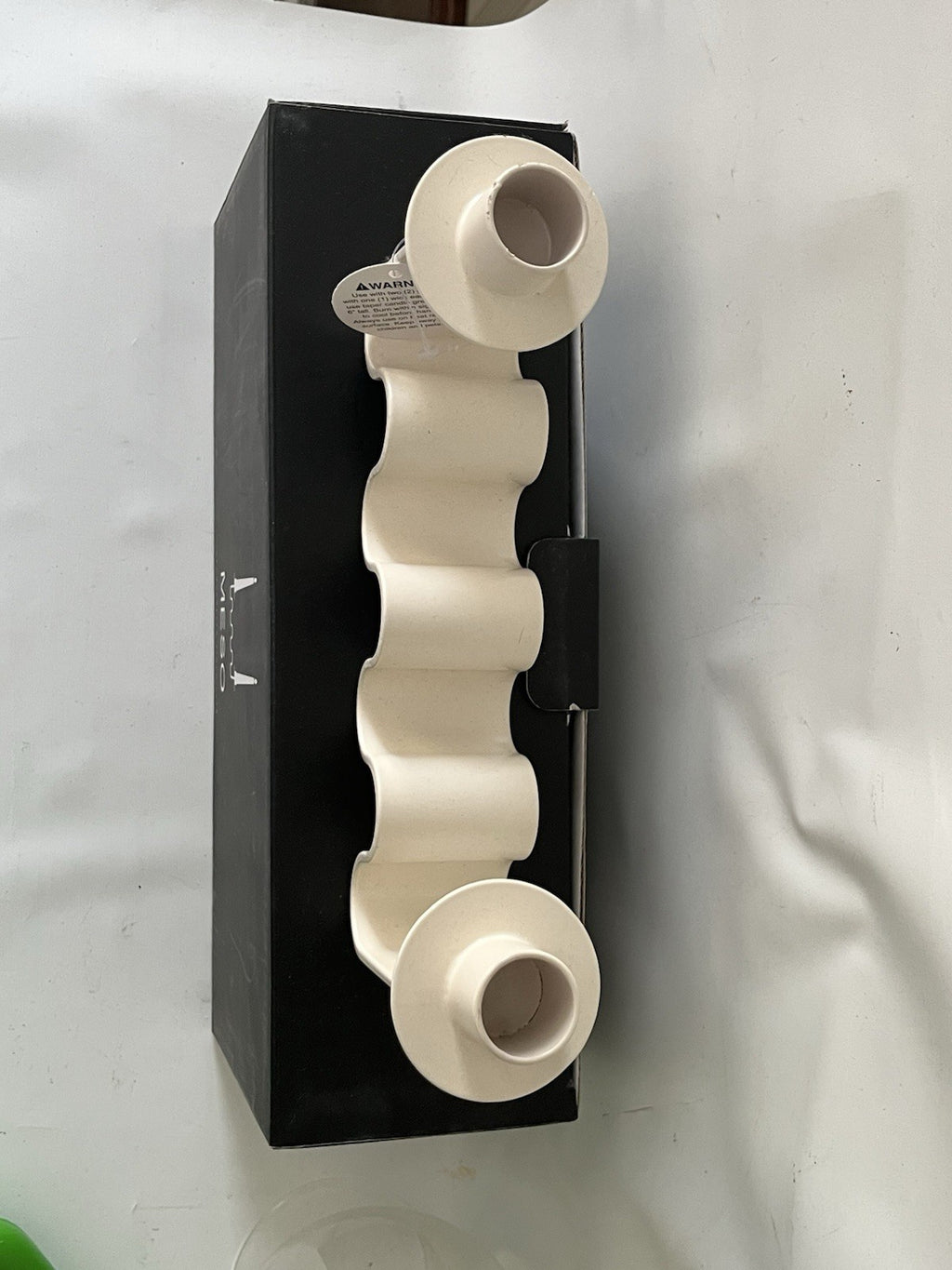 NWB MESO Goods Helen Candle Holder White Metal Abstract For 2 Candles