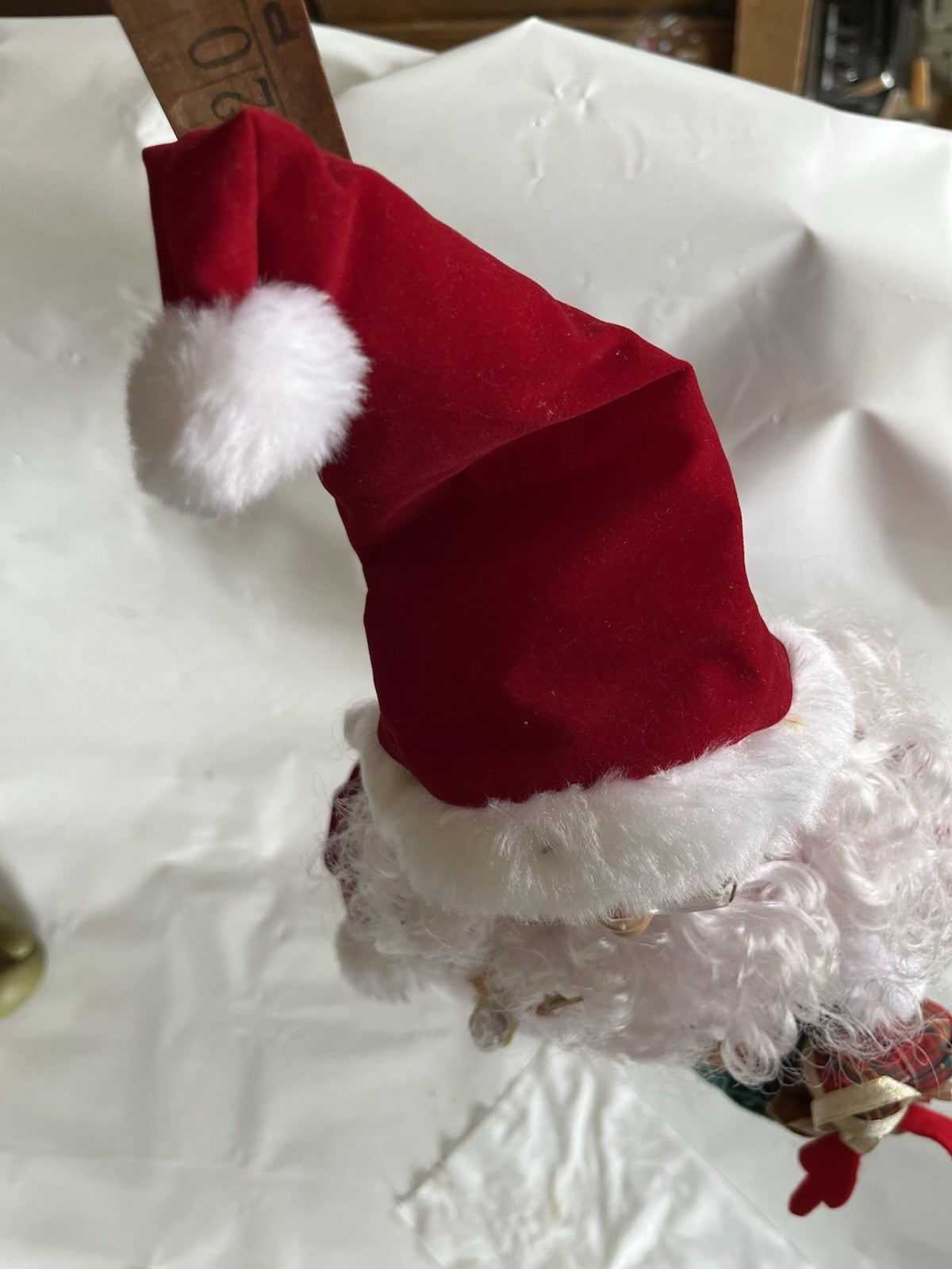 Vintage Christmas Santa With Candle/Toys Movement Figure By Padma