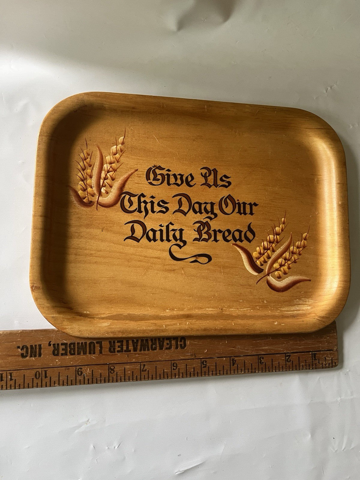 Vintage Silva Wooden Give Us This Day Our Daily Bread 