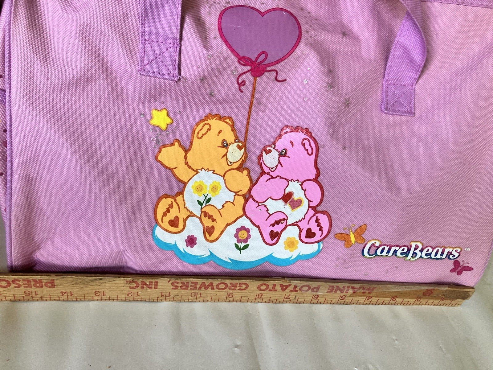 Y2K Pink Care Bear Duffle Bag. EUC With Accessory Bag By FAB Starpoint