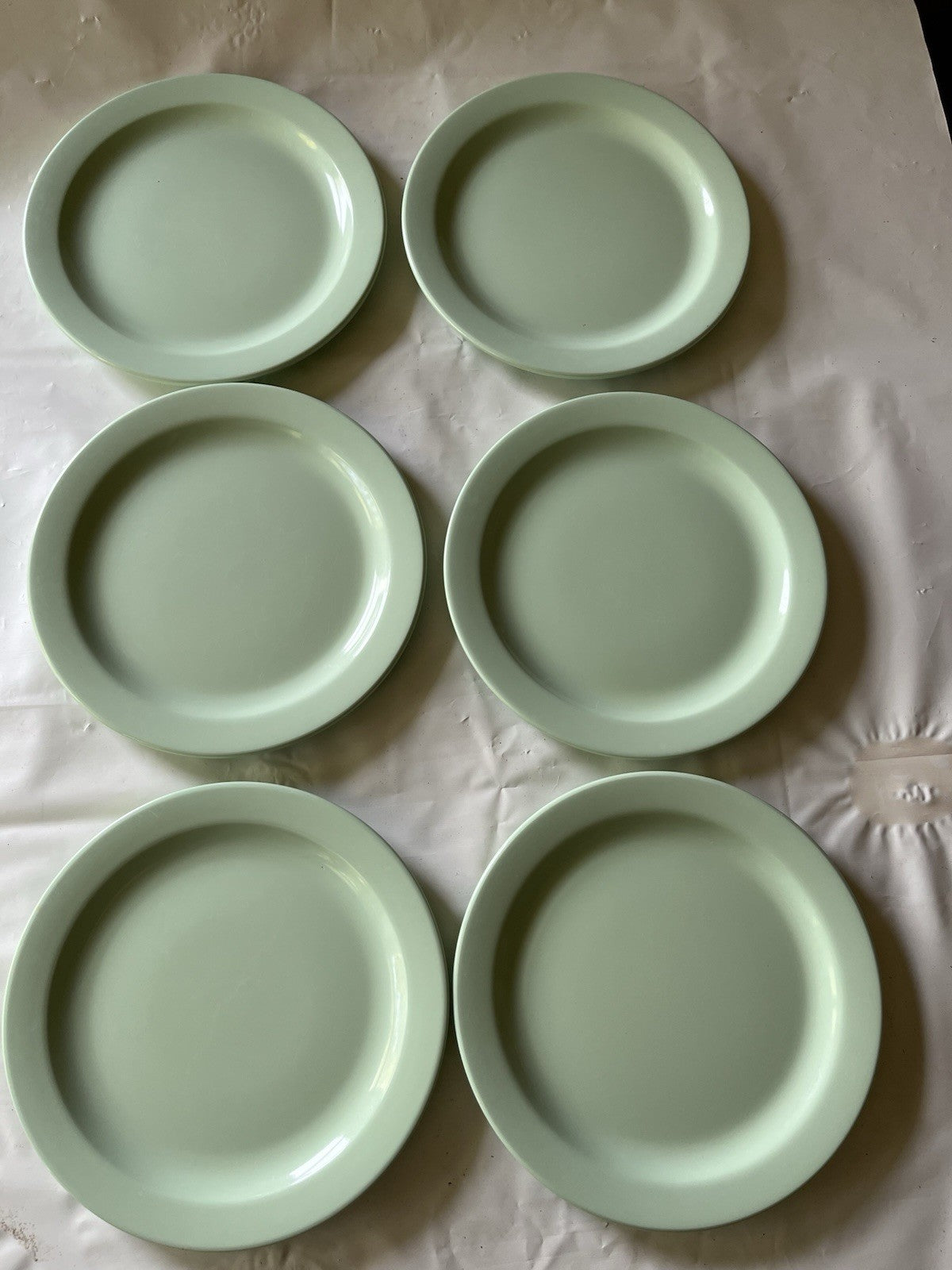 Vintage MCM 10” Sea Foam Green Boonton Melamine Dinner Plates (6) 102-10 Made NJ