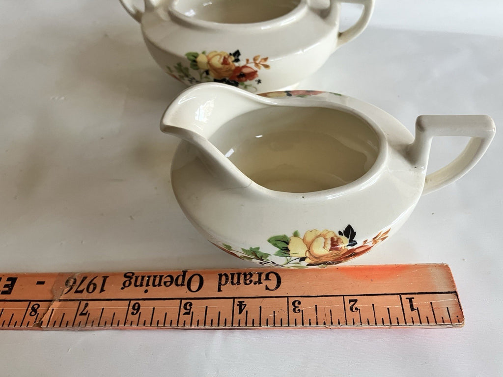 Vintage Homer Laughlin China Sugar Dish And Creamer; C49N8/13