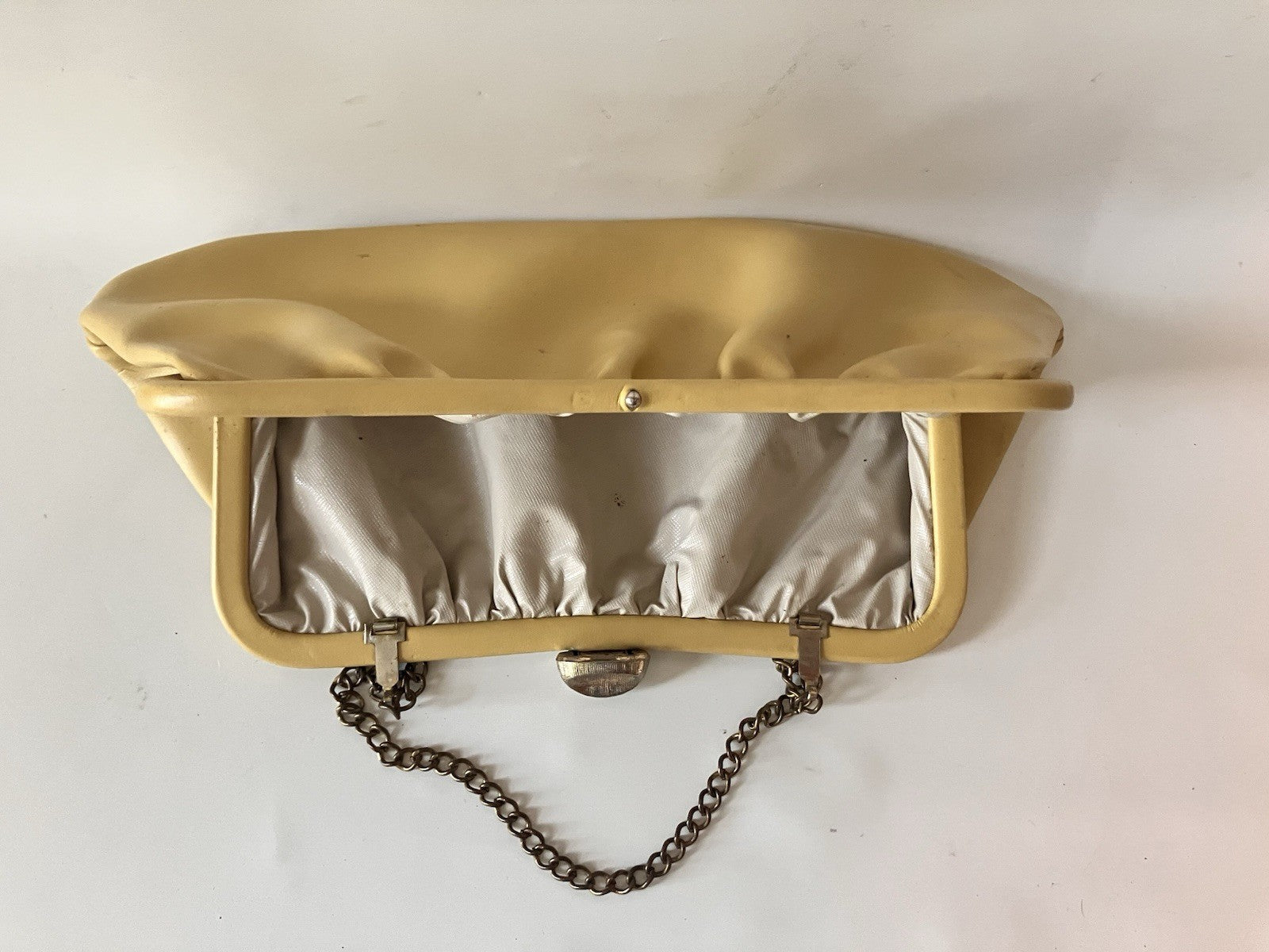 Vintage Light Yellow MCM Purse With Small Chain