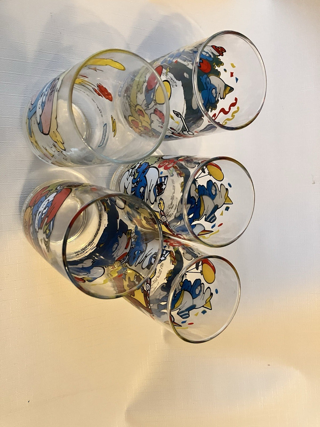 Vintage 1983 Hardee’s Smurf Glasses Set of 4 Handy Clumsy Papa Smurf BONUS Glass