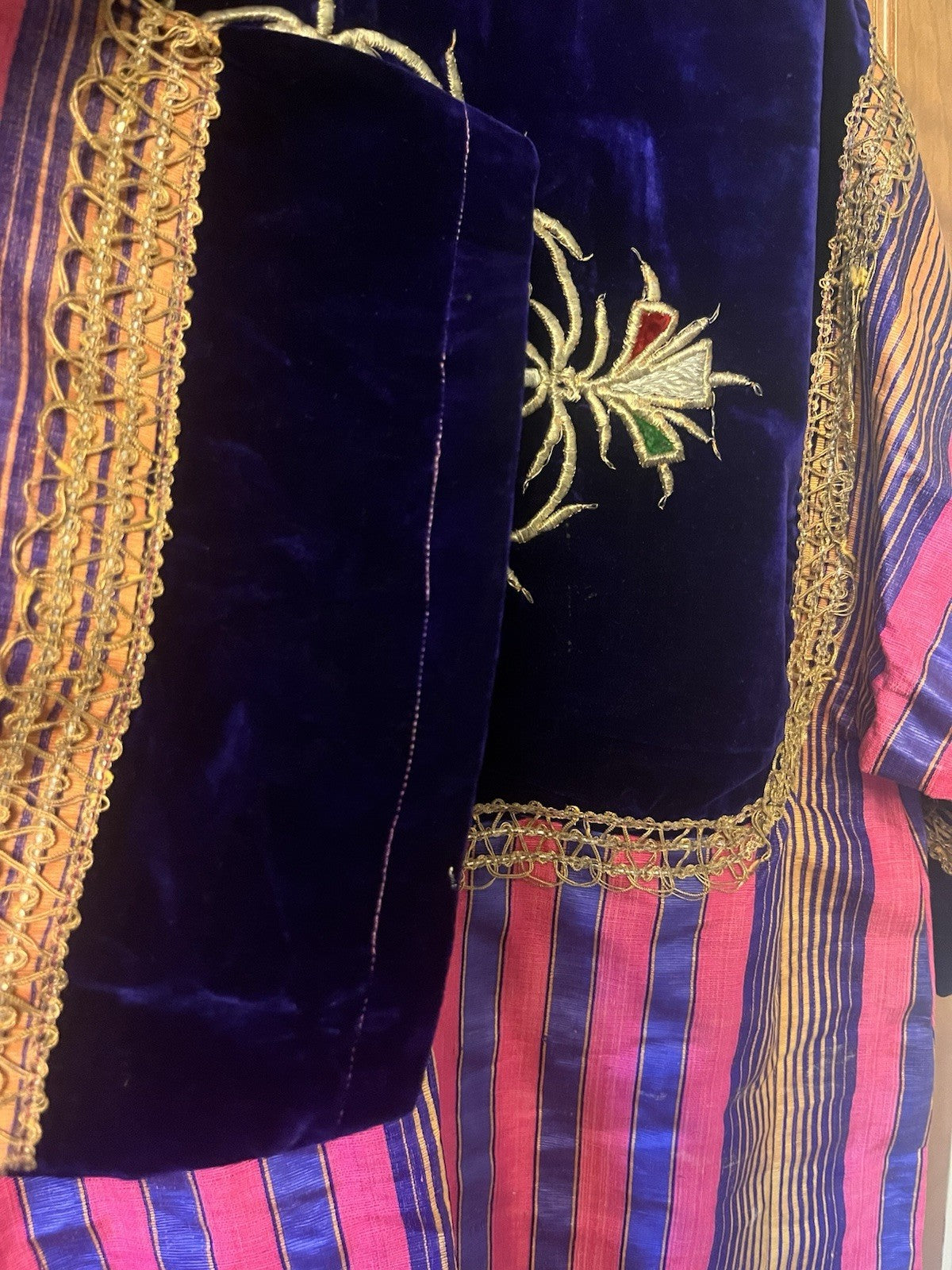 Vintage Afghan Mens Traditional Tunic In Vibrant Colors; 42” Long