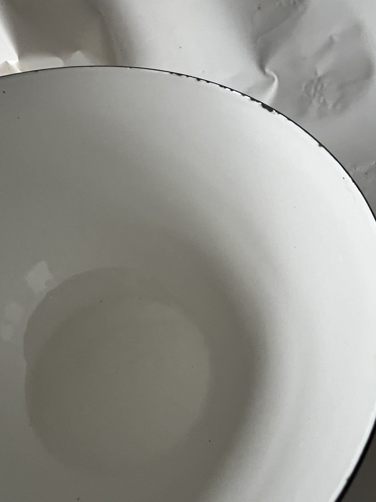 Vintage Finland Black White Enamel Mushroom Bowl Finel Wartsila Mid Century