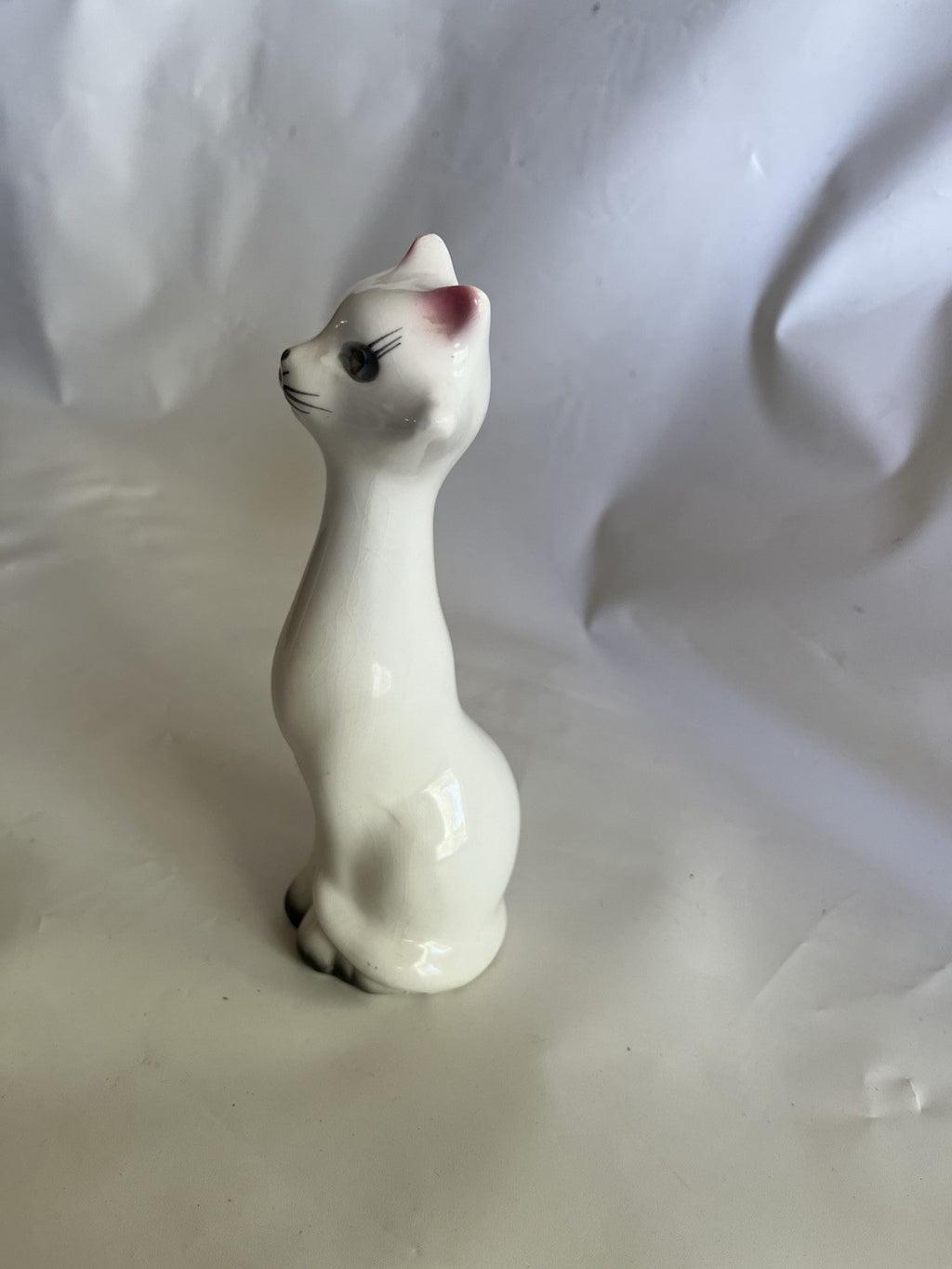 Vintage 6” Tall Ceramic Cat & Dog  Long Neck Figurines Kitsch MCM;