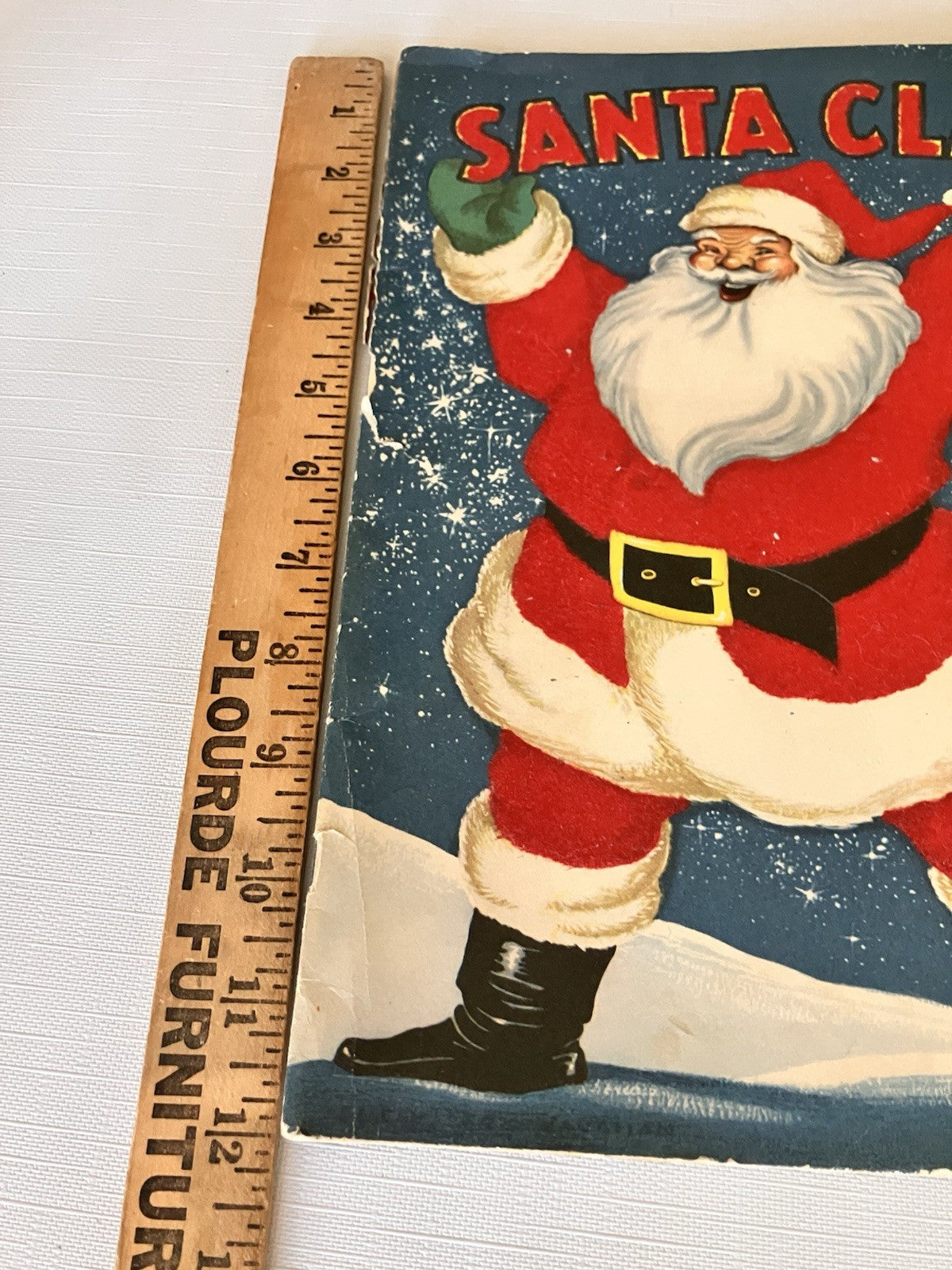 1940s Santa Clause Fuzzy Children’s Book And Candle Votive 