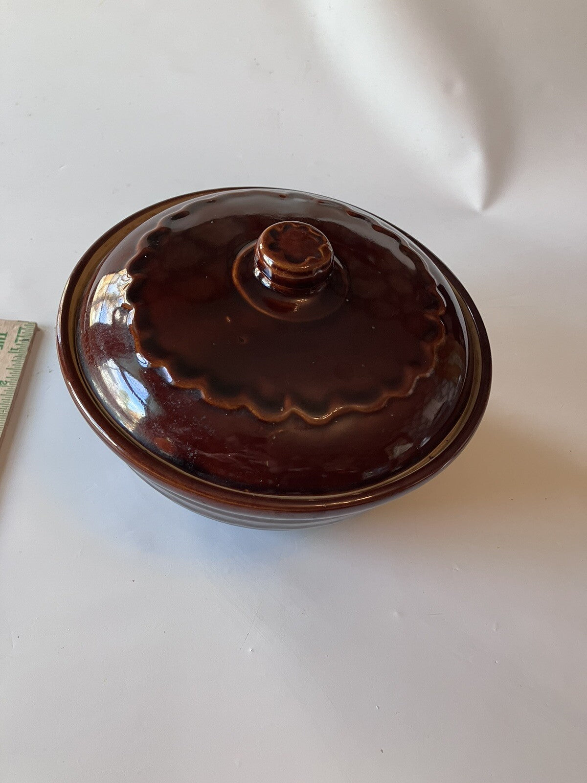 Vintage MarCrest Stoneware 8” Ovenproof Bowl With Original Lid. EVC