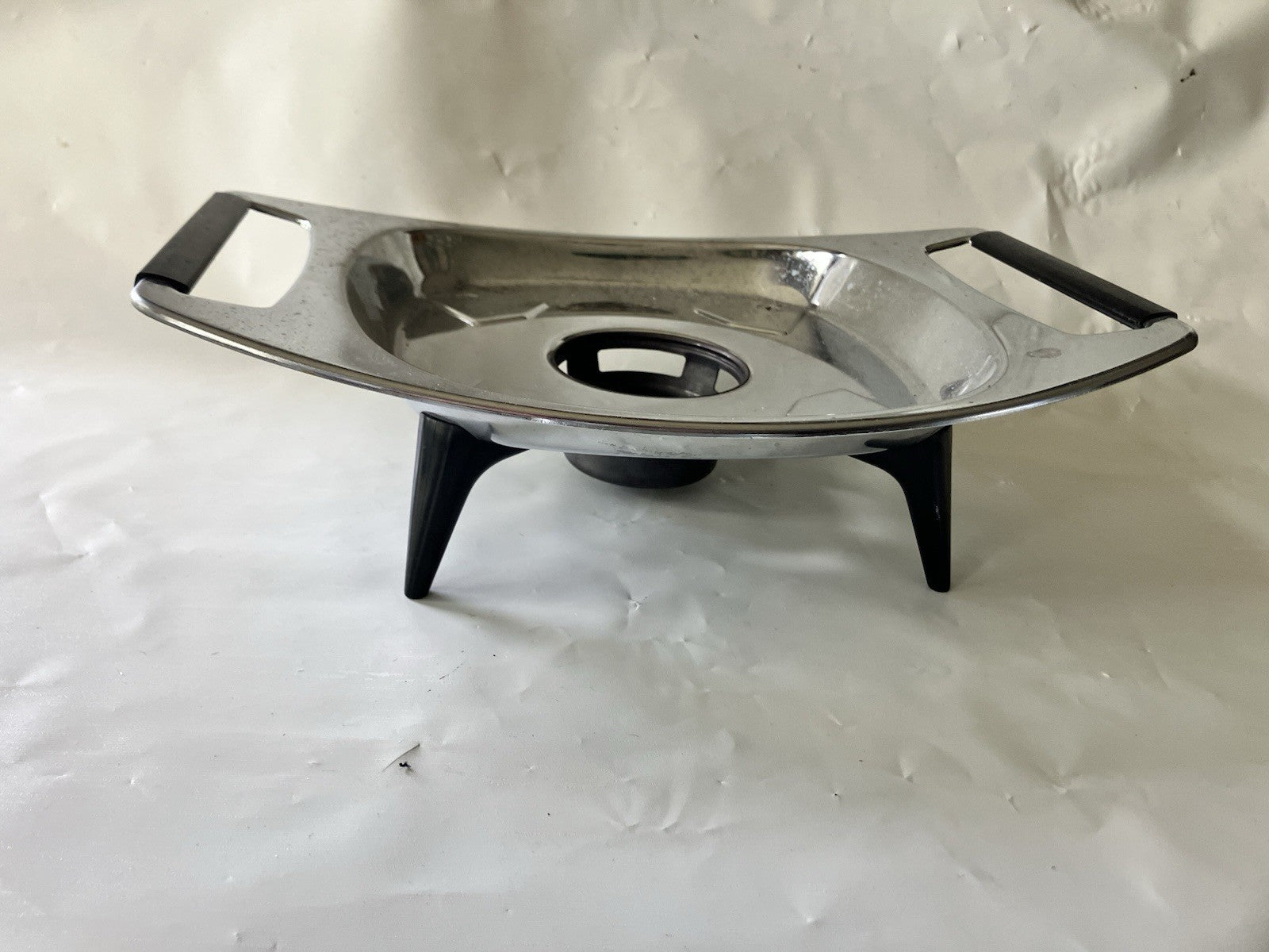 Vintage Double Handled Metal Casserole Warmer, Fits Single Stern-o, Four Footed