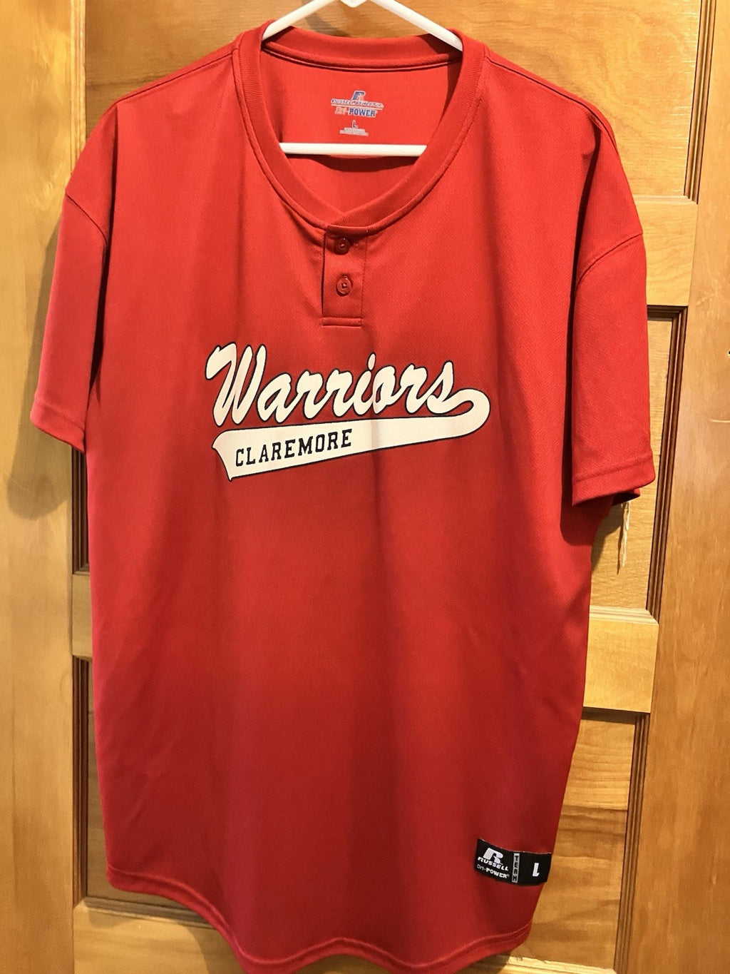 Russel Athletes Adult Large Red Claremore Warriors T Shirt Jersey