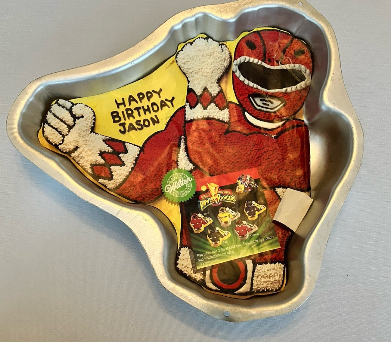 1994 Power Rangers Wilton Cake Pan W/ Instruction Sheet