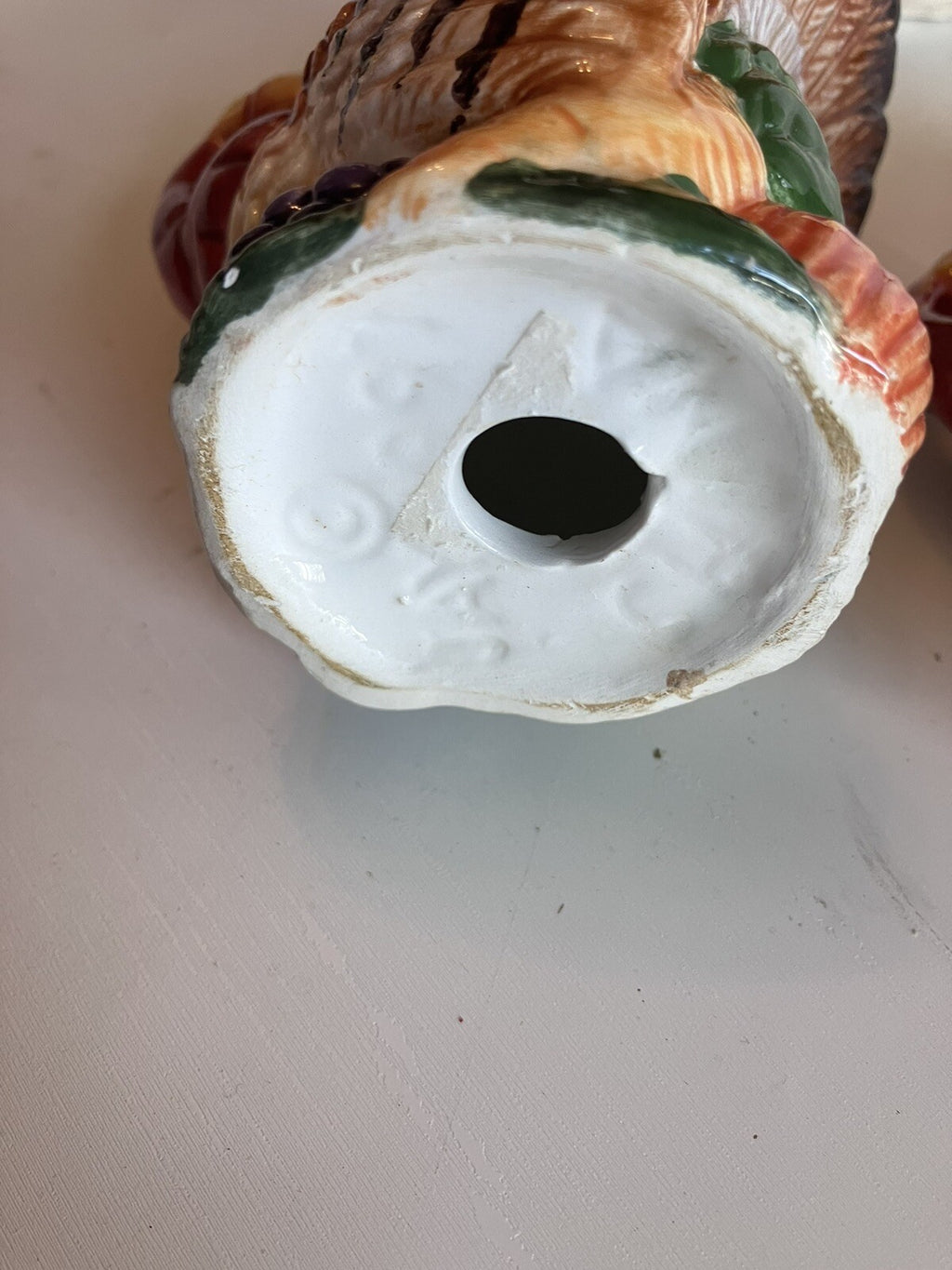 Jay Import Co. Thanksgiving Themed Ceramic Basket And Candlestick Holders (1997)