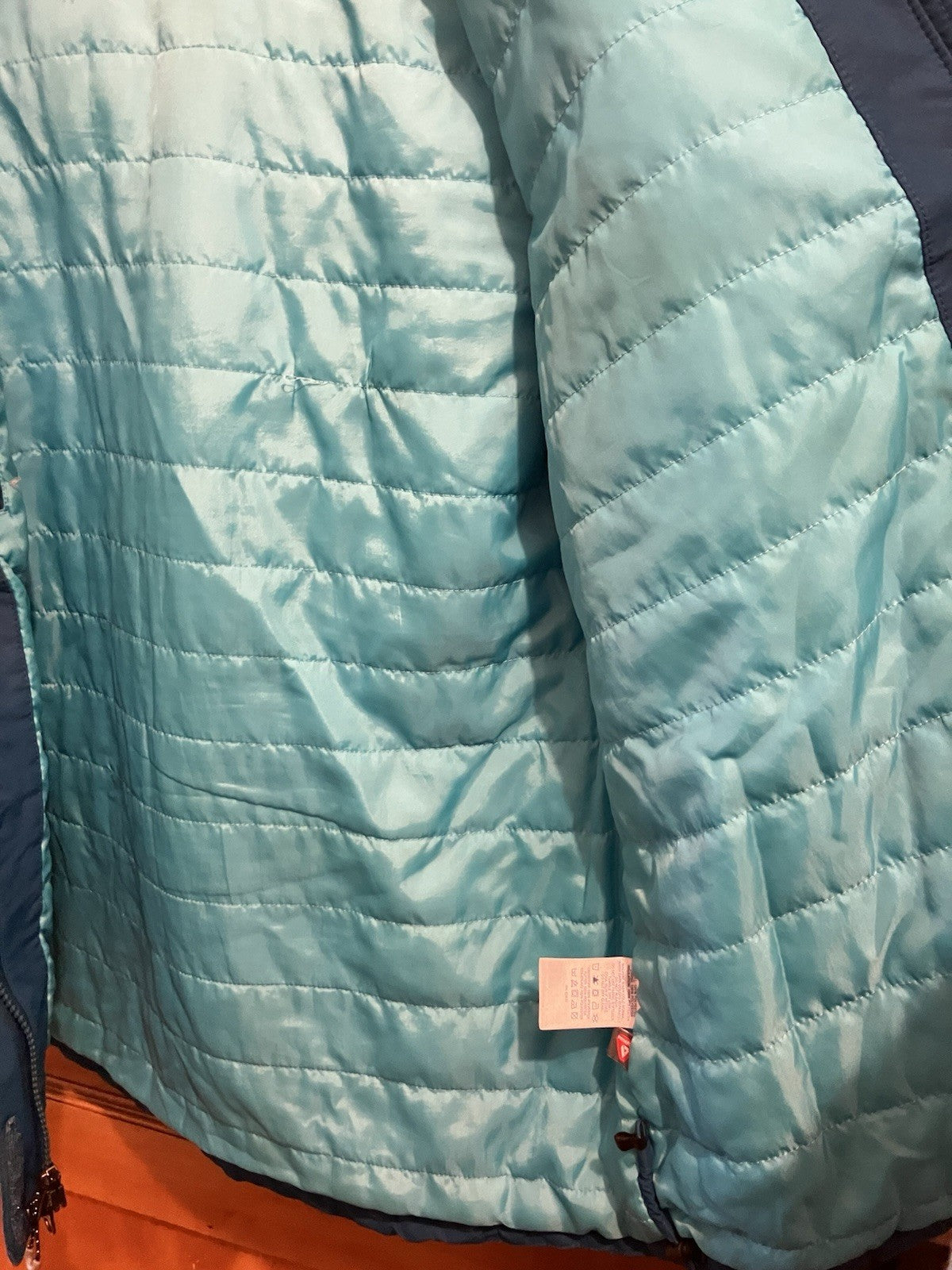 Lands End Women’s Med. (10-12) Teal-Blue Winter Insulated Jacket Removable Hood