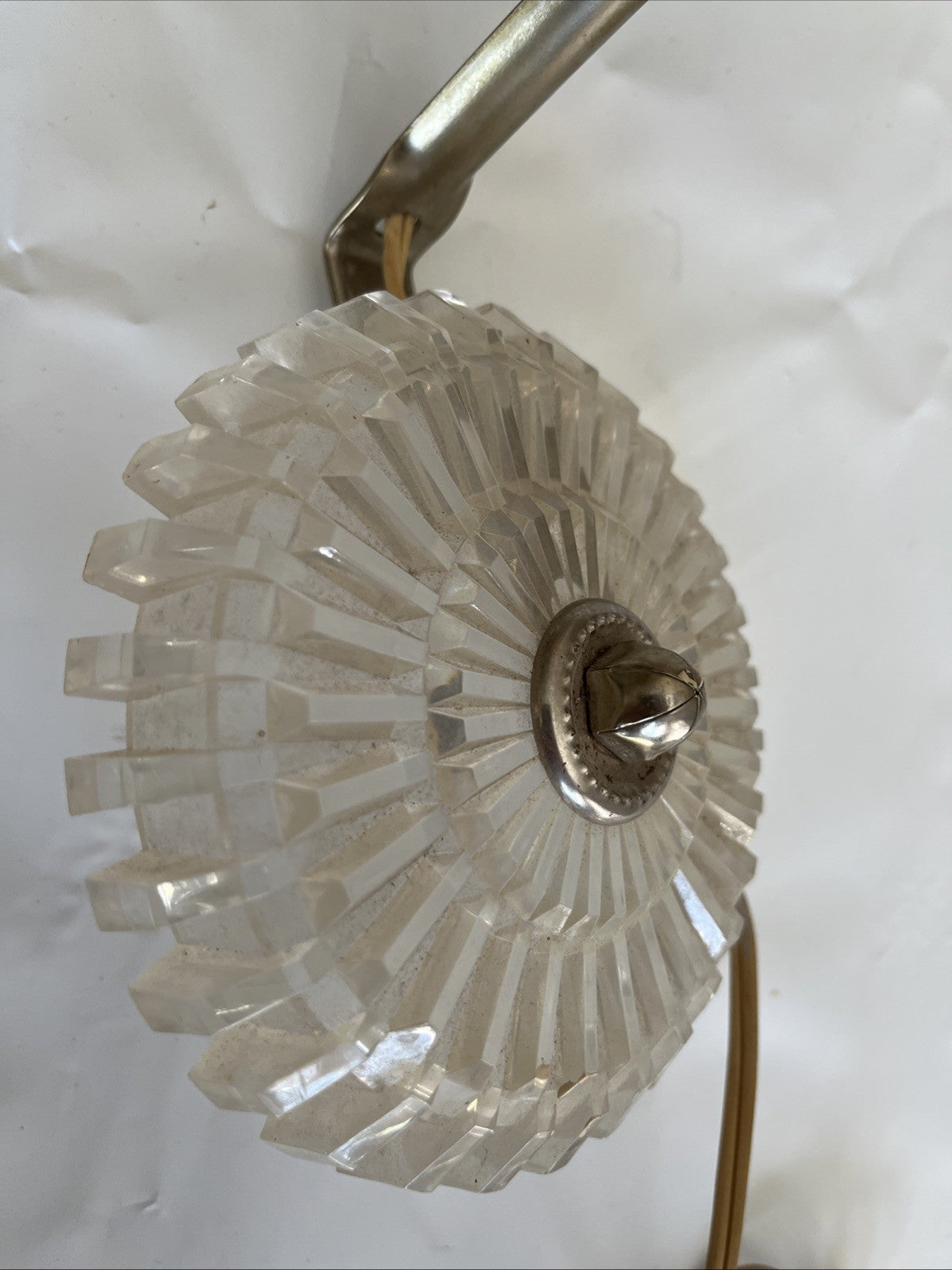MCM/Vintage Leviton Clear Acrylic Electric Light Wall Sconce Art Deco Works!