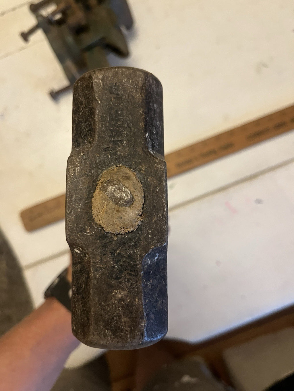 Vintage LITTLESTOWN NO.112 3-1/2" Bench Vise With 3 Pound Hammer