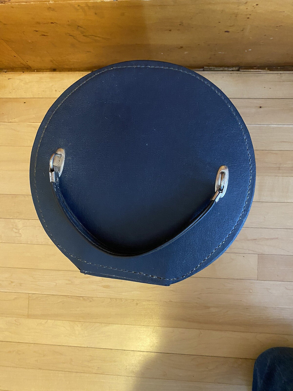 Vintage Wig Hat Travel Box Case Round with head Bagmaster Zipper 1960's