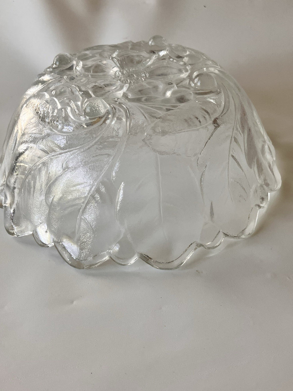 Vintage 1970s Indiana Glass Etched Floral Bowl Trio;