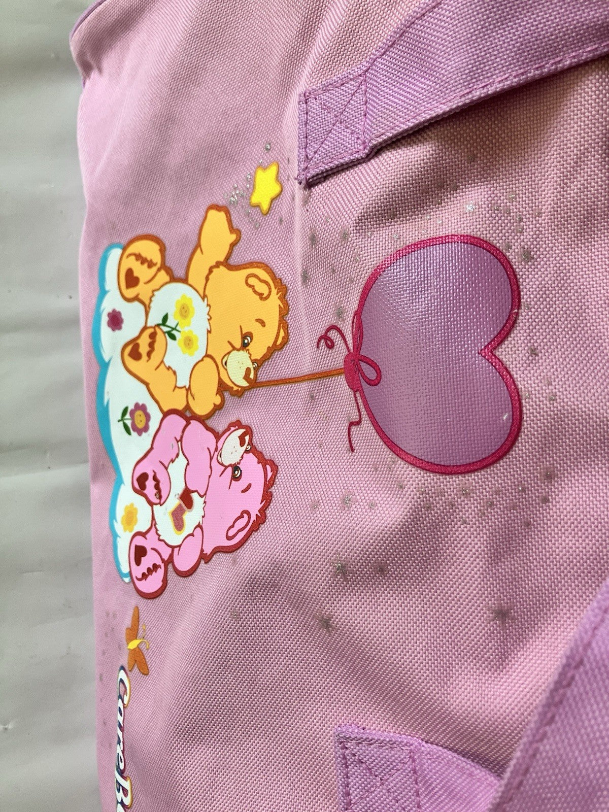 Y2K Pink Care Bear Duffle Bag. EUC With Accessory Bag By FAB Starpoint