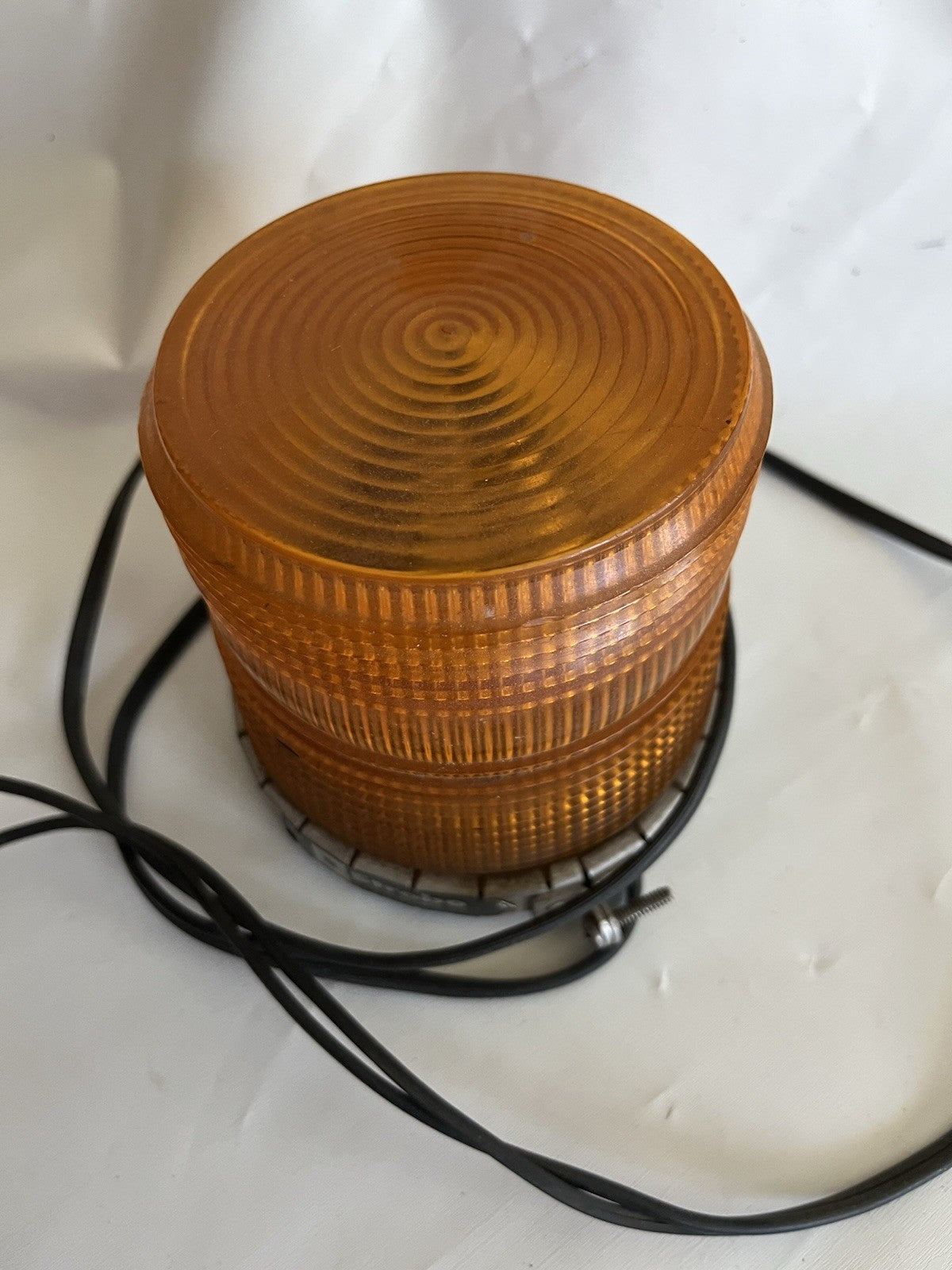 Vintage Strobe Warning Tow Light, Orange Circular; For Dash/roof. 12 V/ .5 Amp