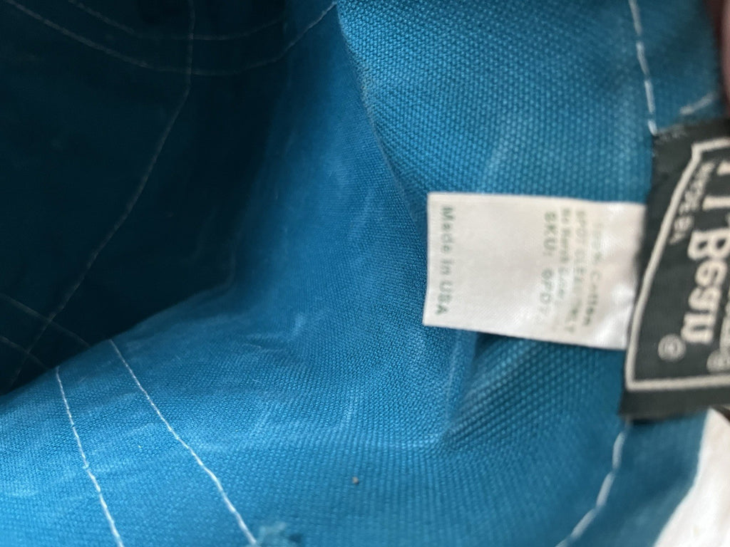 Vintage LL Bean Extra Large Host Tote In Teal And Lime “Amanda” Monogrammed 