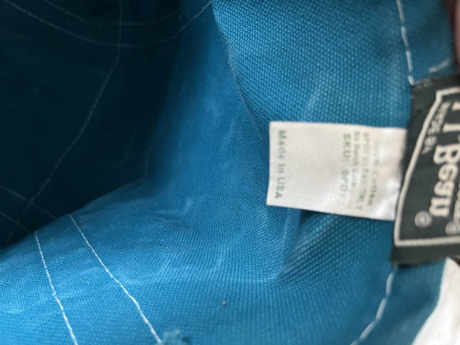 Vintage LL Bean Extra Large Host Tote In Teal And Lime “Amanda” Monogrammed 