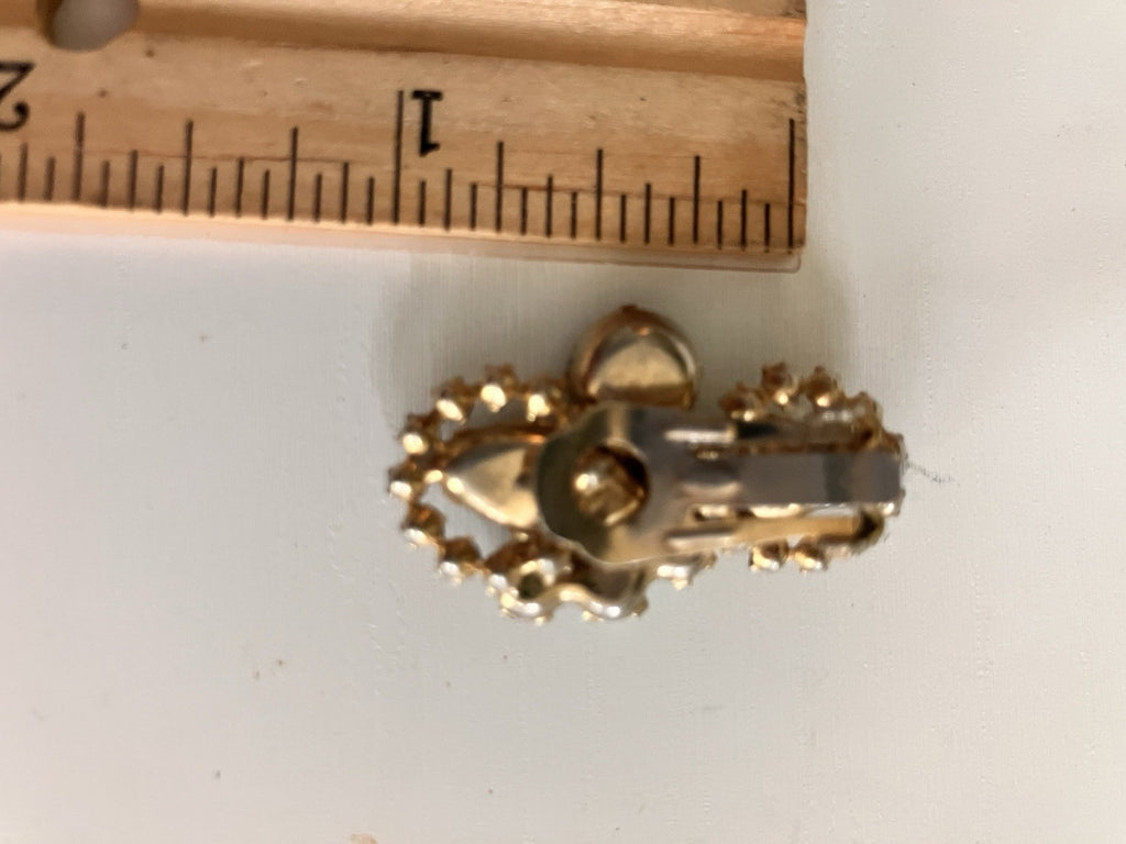 Vintage Aurora Borealis Rhinestone Small Brooches Lot Of 2.