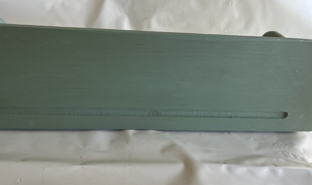 Primitive Wooden Painted Sage Green 20” Long Towel Shelf