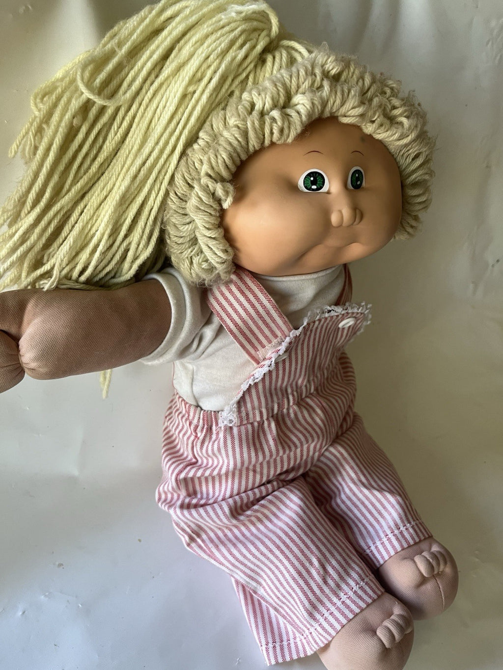 Vintage Cabbage Patch Kids 16” Blonde Girl Blue Eyes ‘78/82 HTF “Why Me?” Shirt
