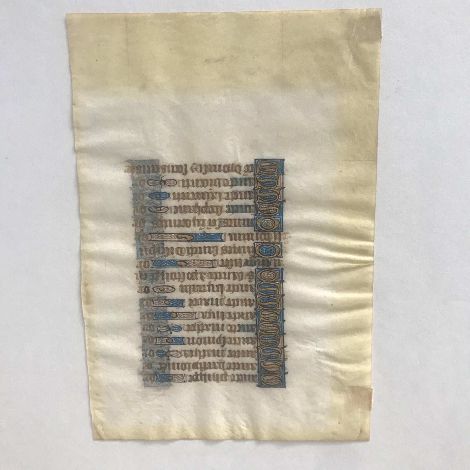 Rare 15th Century Book of Hours Page Double Sided Gold Leaf Litany
