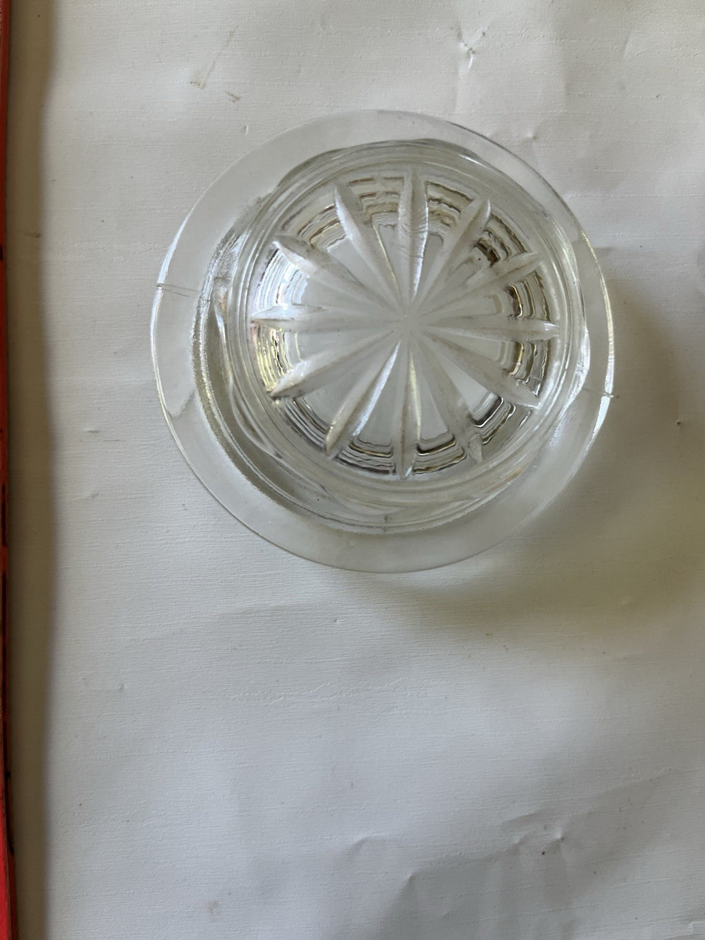 Vintage MCM 8” Tall Glass Jar With Strawberry Details And Lid