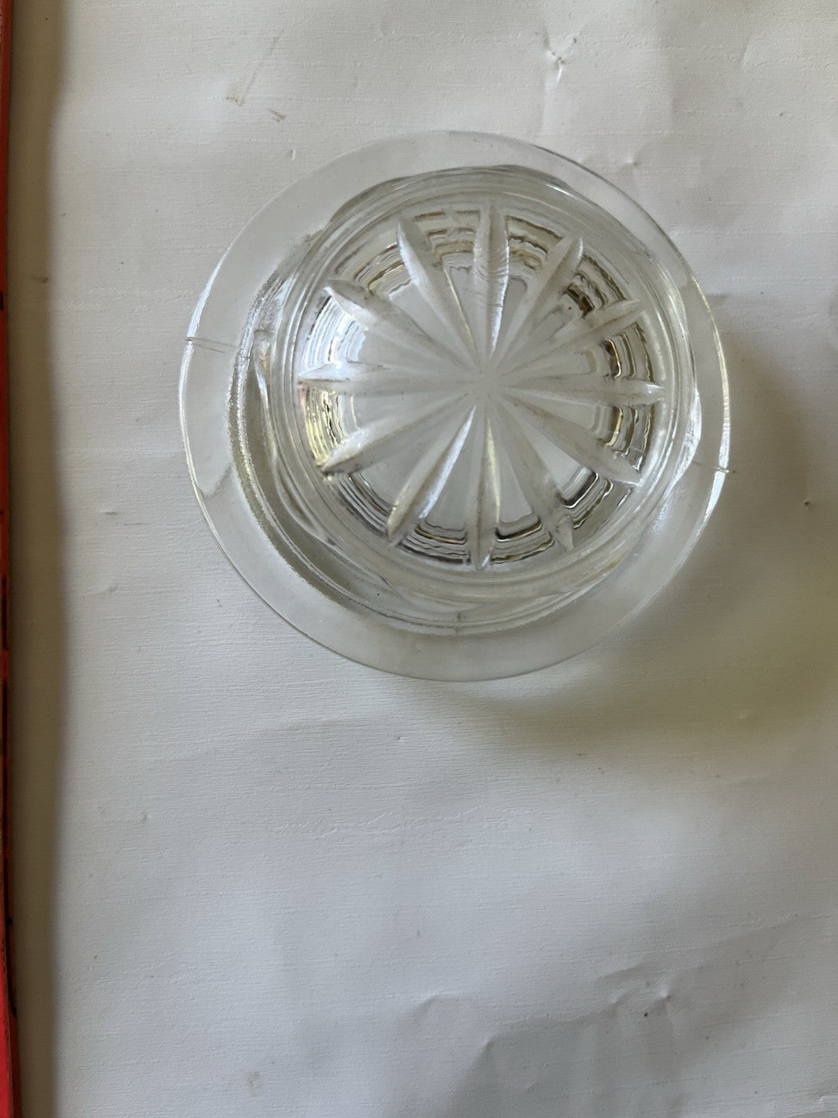 Vintage MCM 8” Tall Glass Jar With Strawberry Details And Lid