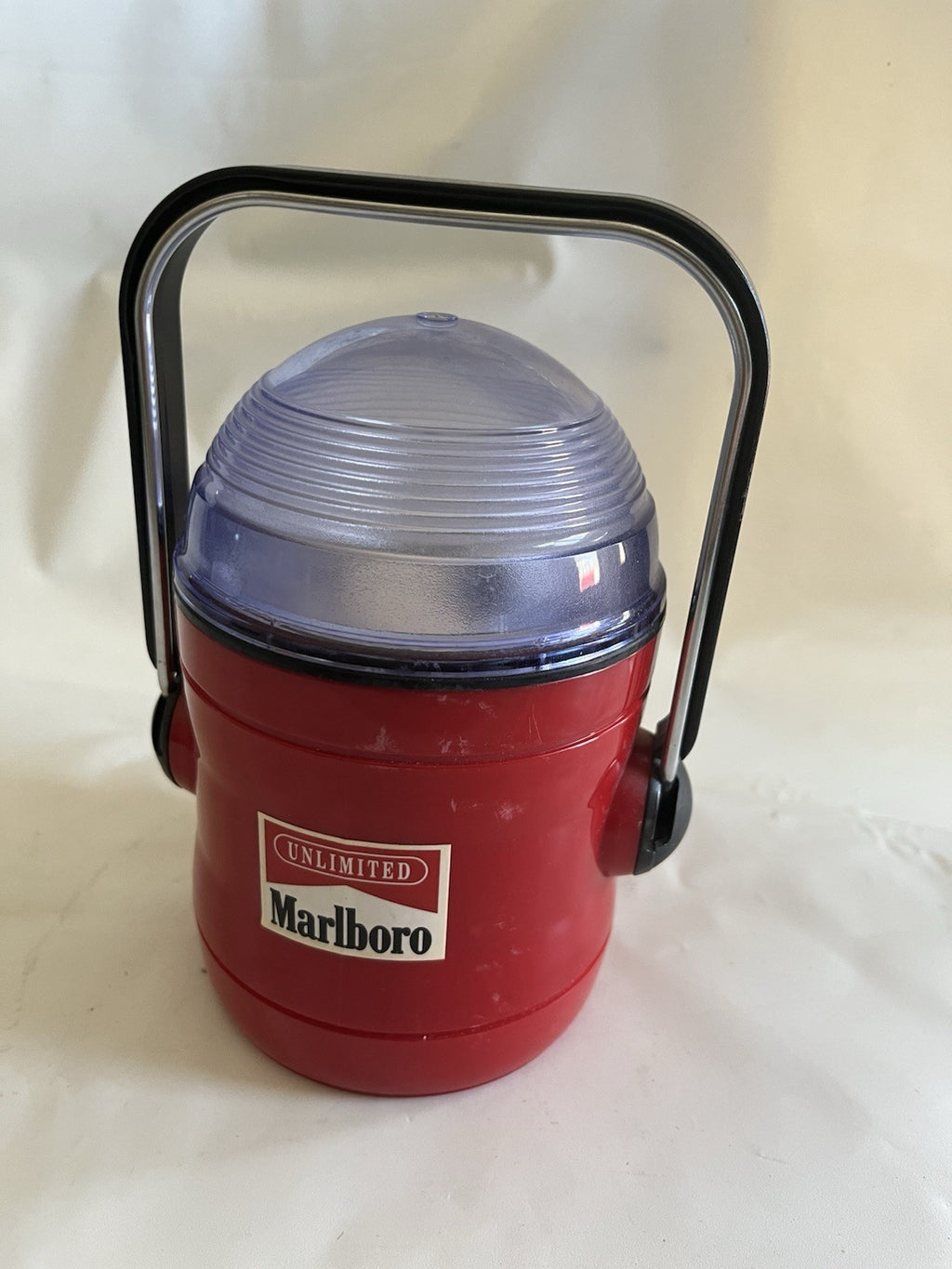 Marlboro Lantern Flashlight Lamp Camping Red With Handle Vintage