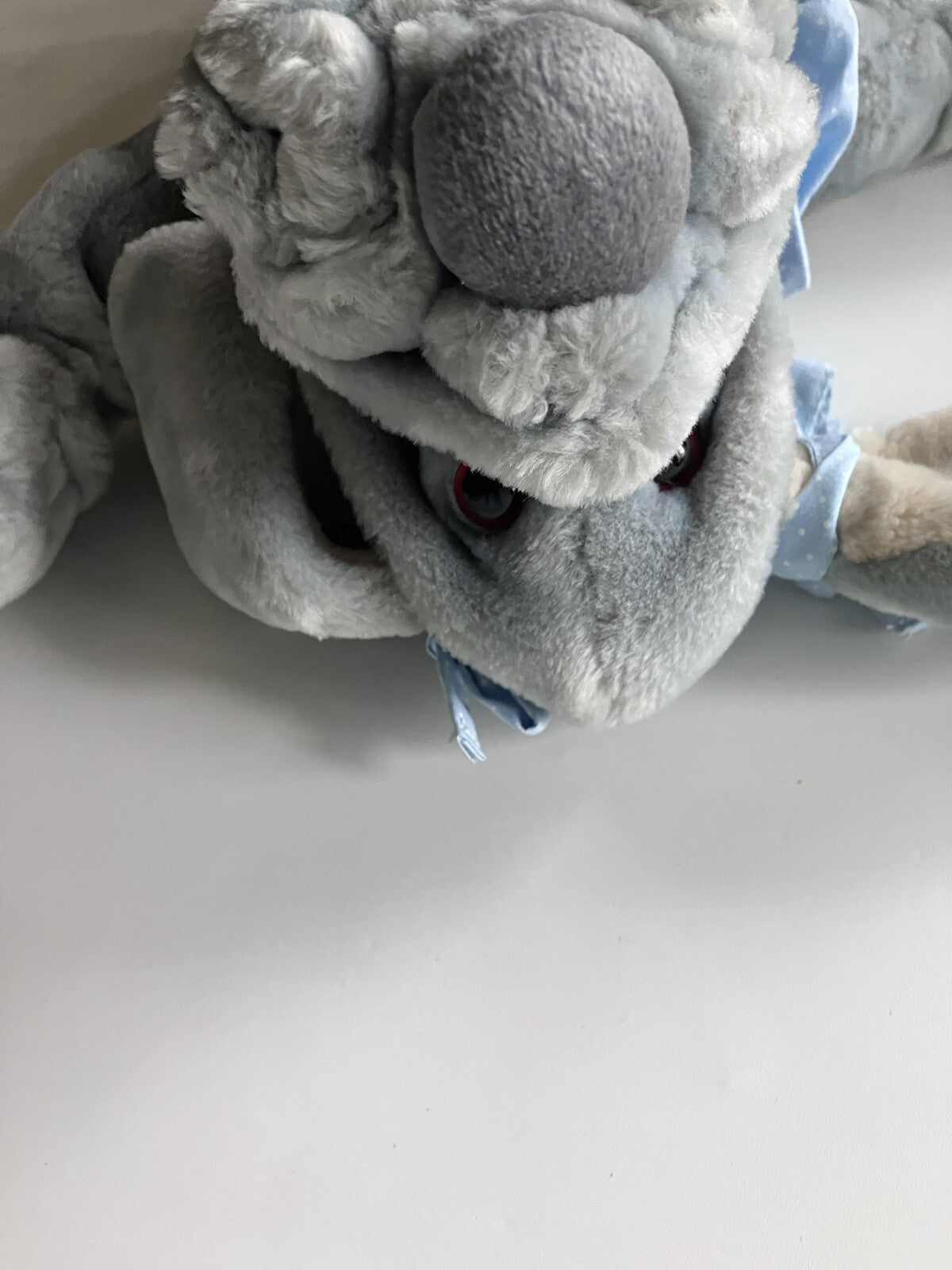 Vintage Ganz Bros Wrinkles The Dog Puppet With Blue Dress EVC