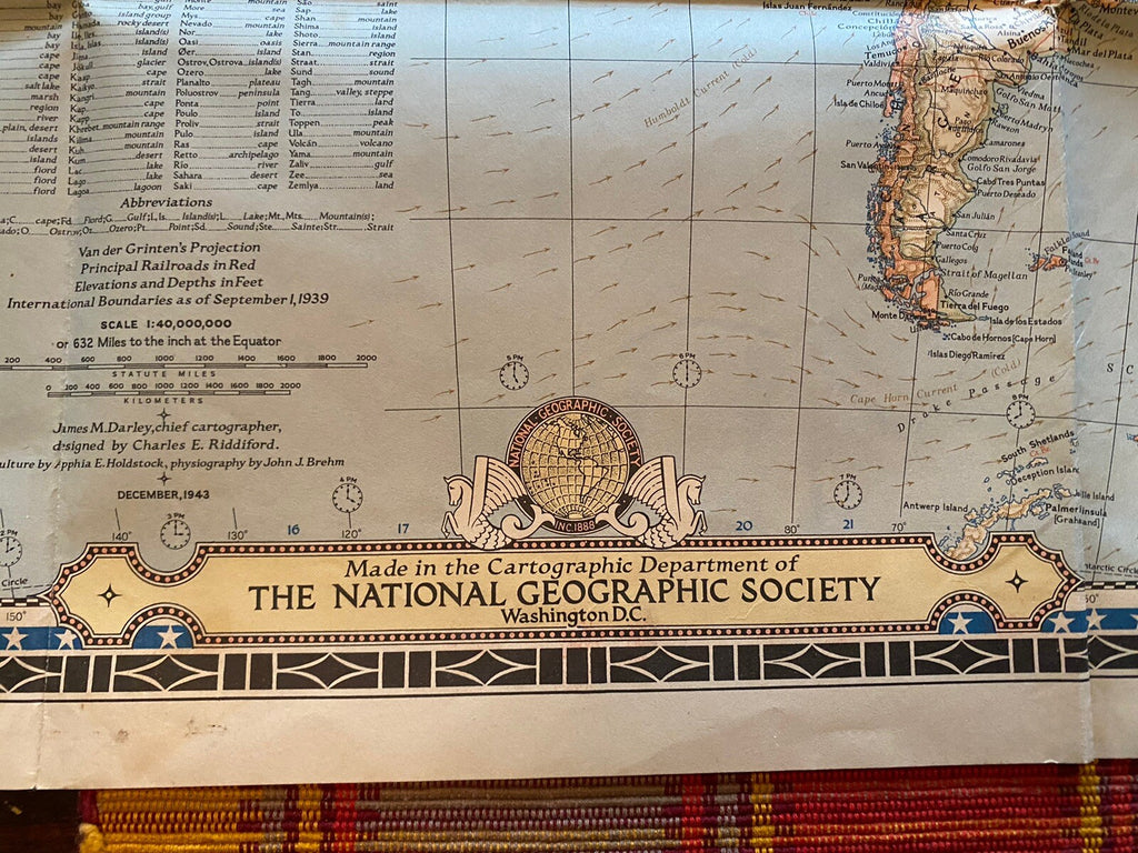 Lot of 2 National Geographic Maps 1941/Dec 1943