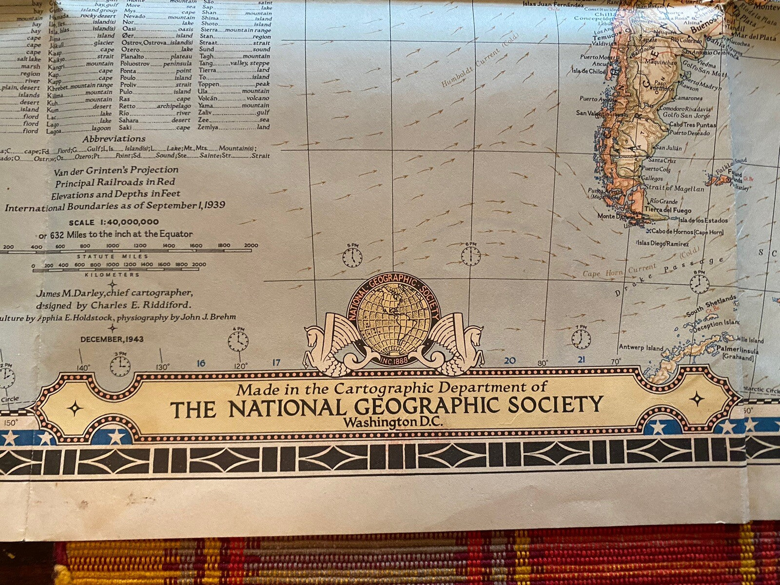 Lot of 2 National Geographic Maps 1941/Dec 1943