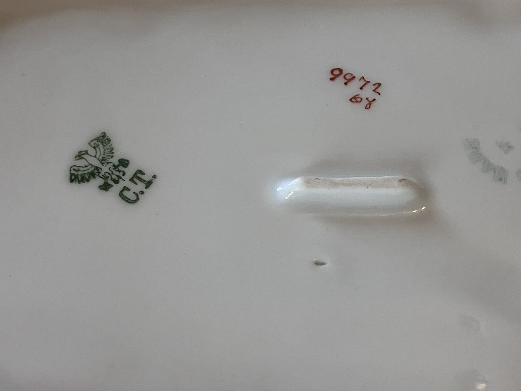Vintage German C. Tielsch Co. Floral Porcelain Serving Platter. EVC