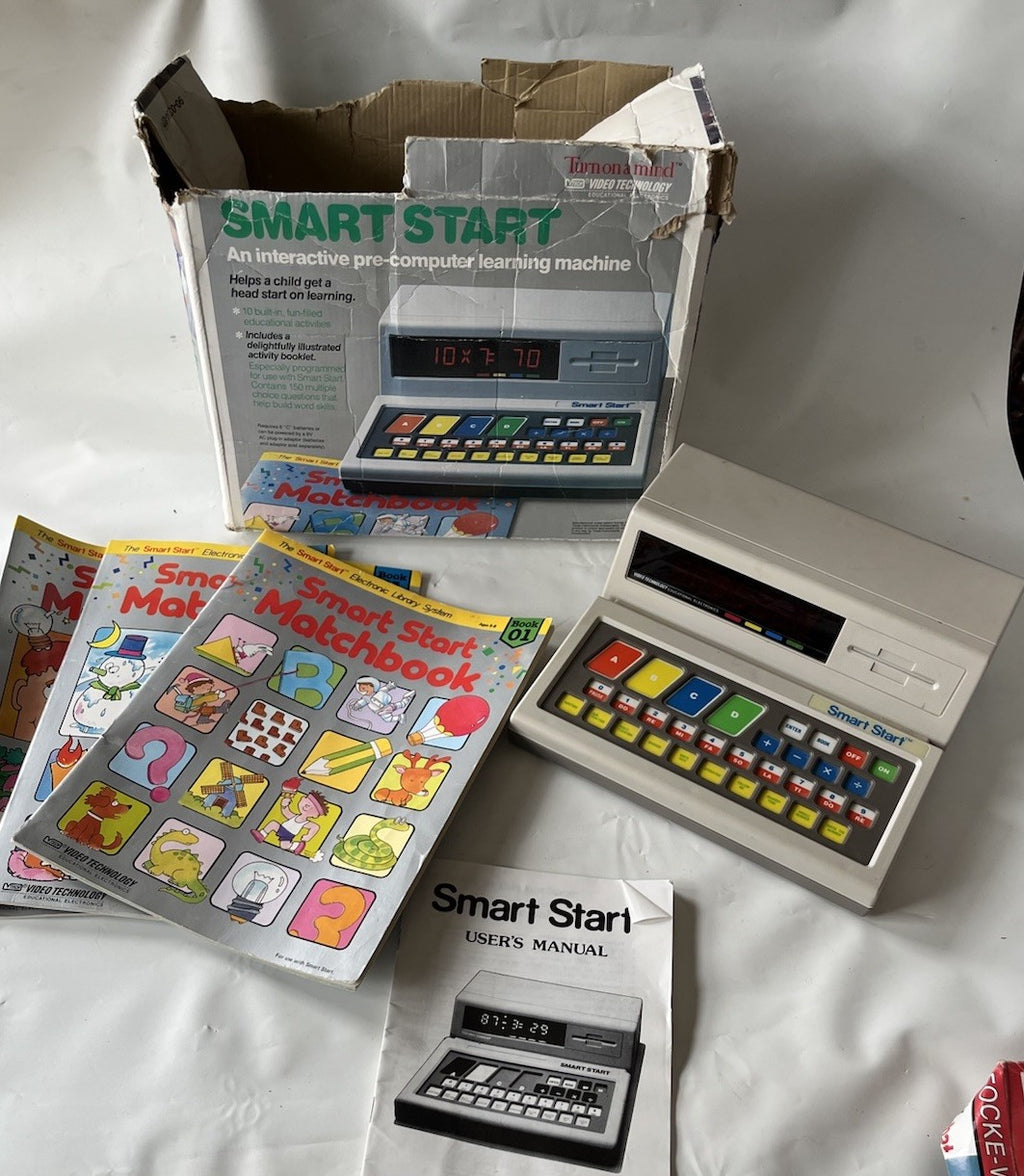 Vintage Kids Smart Start Interactive Pre-computer Learning Machine W/box, Books