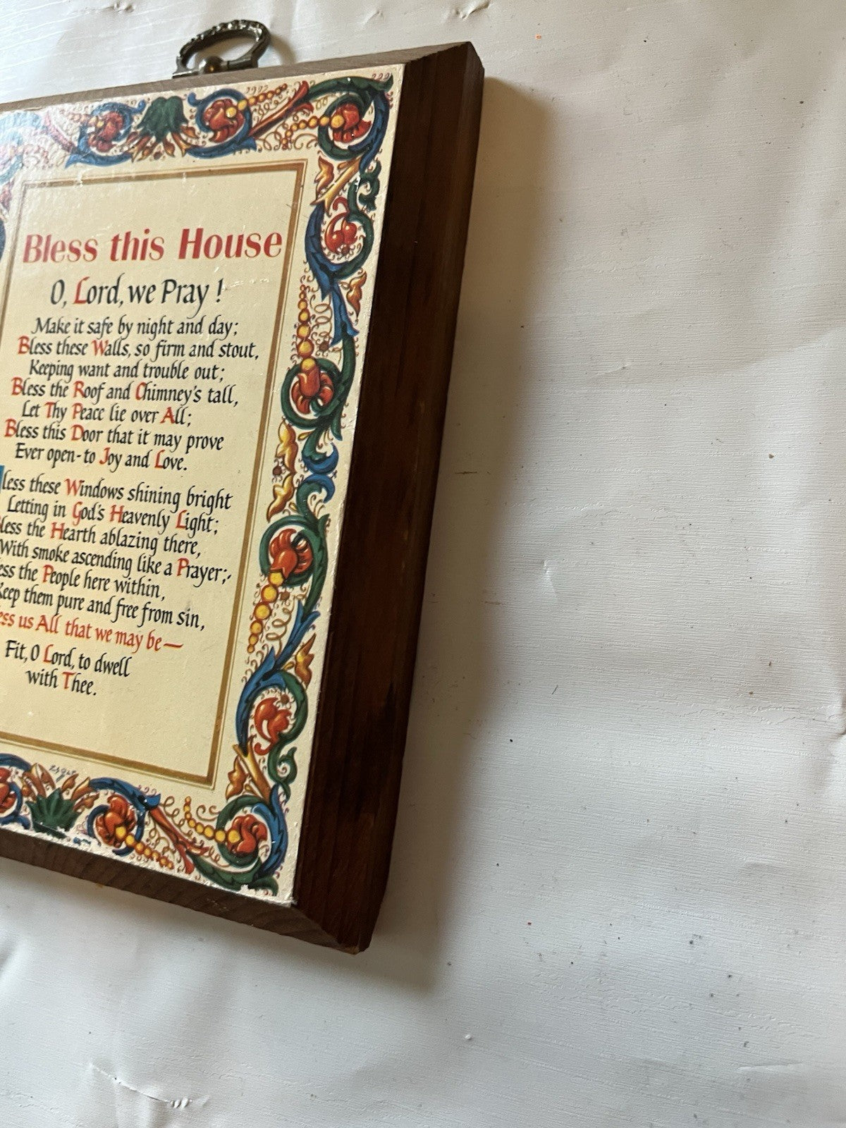 Vintage 5x7” “Bless This House” Small Wooden Wall Plaque