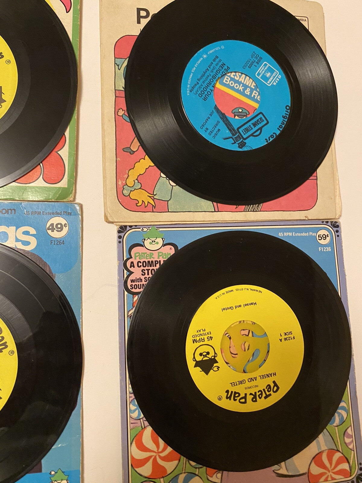 Lot of 6 Kids Books w/45 record Puff & Toot/Hansel/Sesame Street/101 Dalmations