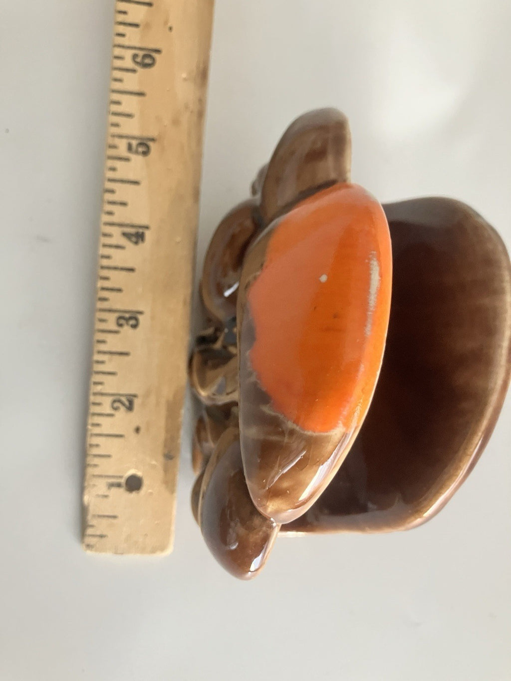 Vintage Ceramic Hand Painted Mushroom Napkin Holder Mid Century Modern