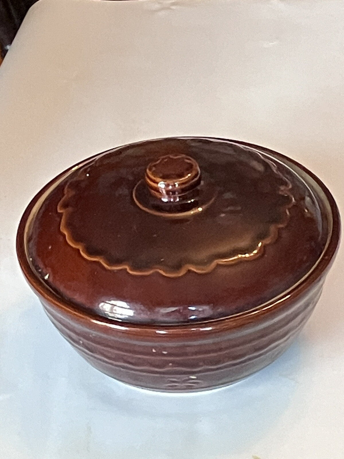 Vintage MarCrest Stoneware 8” Ovenproof Bowl With Original Lid. EVC