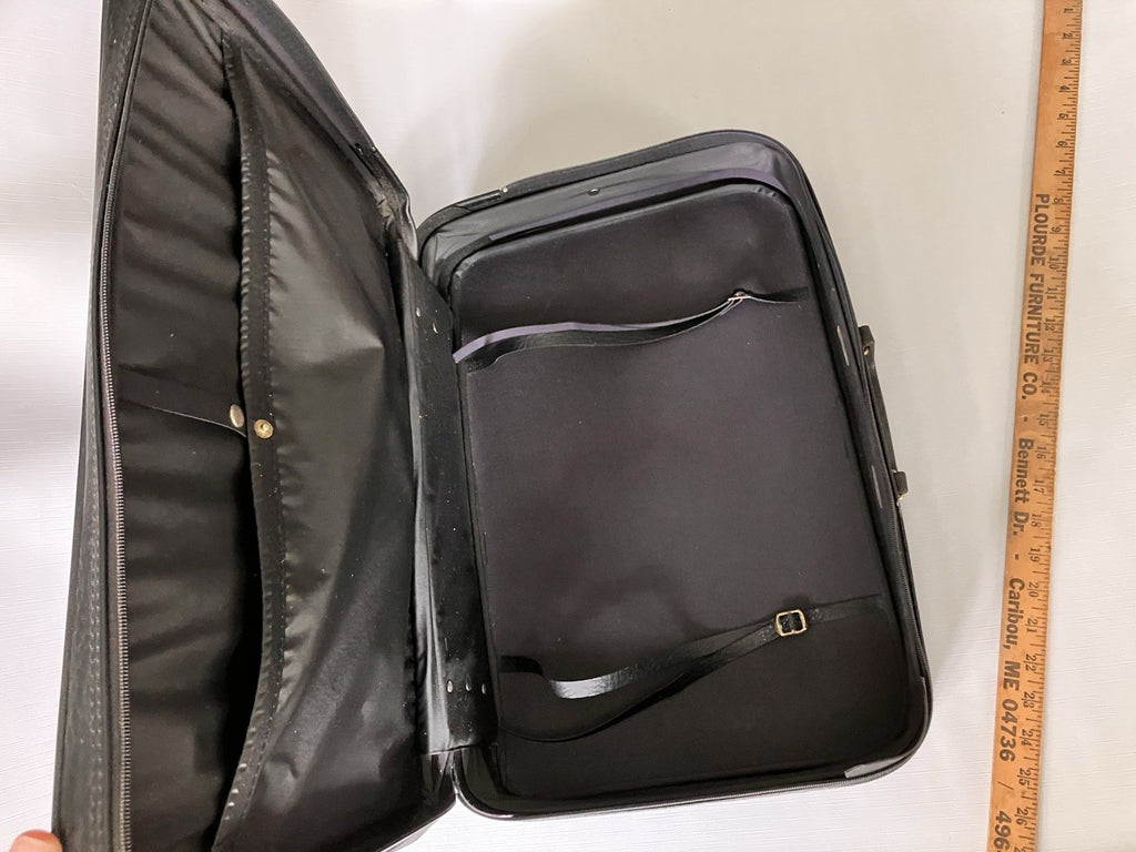 Vintage Woolworth  Black Leather Small Suitcase 