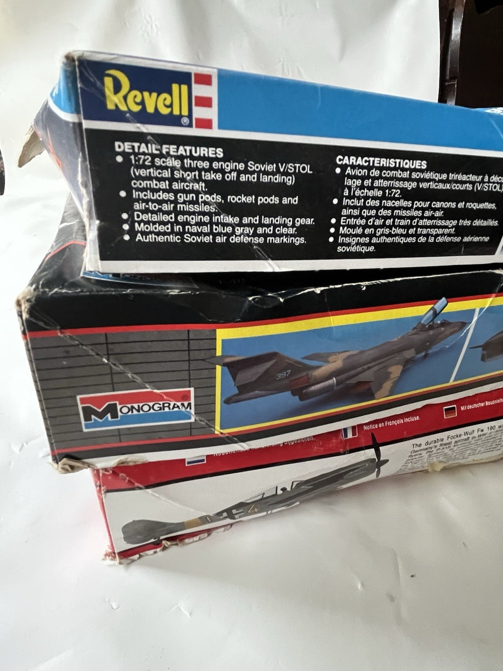 3-Vintage Model Kits  RF-101B Recon Kit; Reveal Yak-38 Forger; P-51B 1:48 Scale