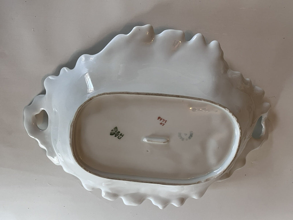 Vintage German C. Tielsch Co. Floral Porcelain Serving Platter. EVC